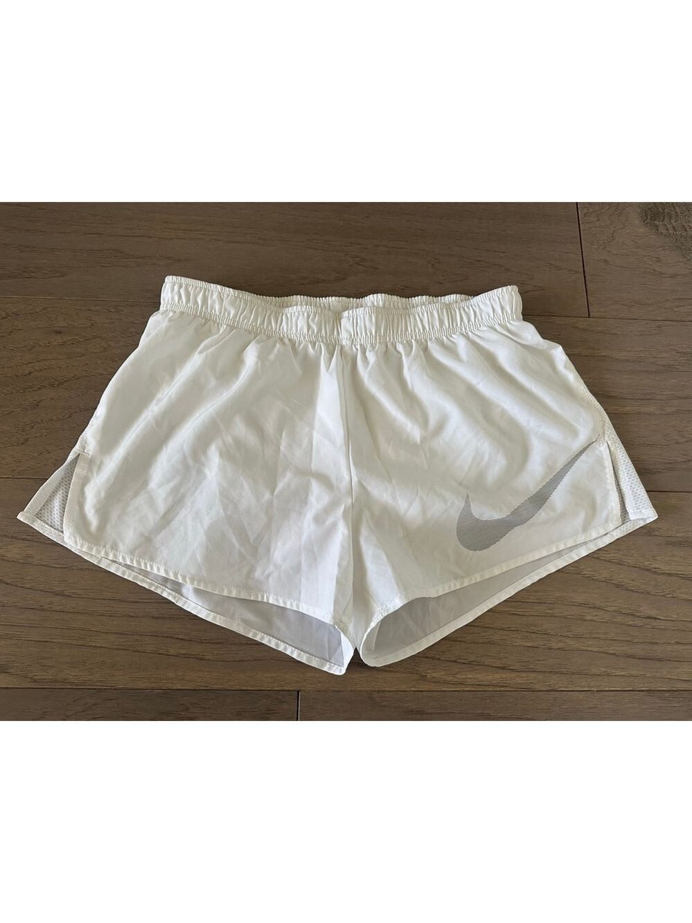Nike Dri-Fit Athletic Shorts White Gray Medium - Picture 2 of 7